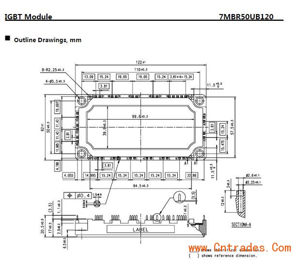 富士IGBT模块7MBR50UA120-50结构图